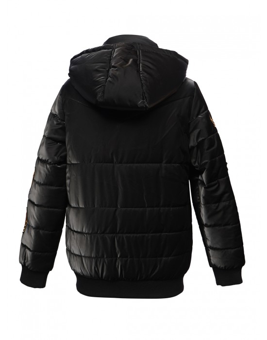Boys Jacket Quilted Metallic Black